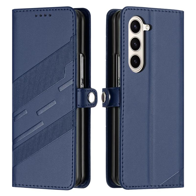 Thin Suede Flip Stand Leather Phone Case for Samsung Galaxy Z Fold 7 5G 6 5 4 3 Fold7 Fold6 Fold5 Fold4 Wallet Card Cover Coque