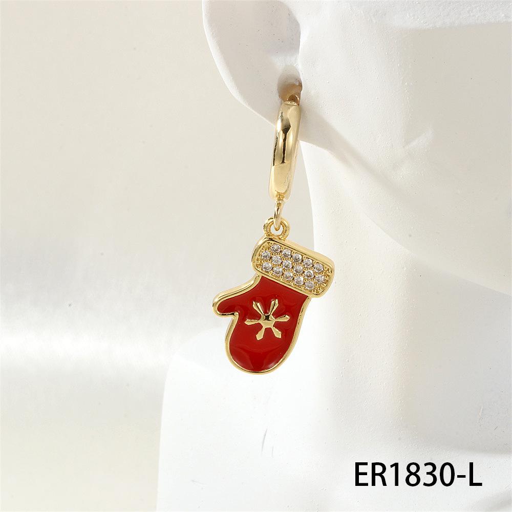 Christmas Lolita Fashion Hoop Earrings: Snowflake, Reindeer & Tree Charm Set