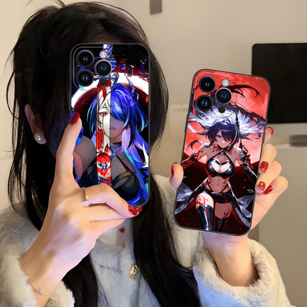 HSR Acheron Matte TPU Mobile Phone Case for iPhone 17 16 15 14 13 12 11 X XR XS 8 7 Air Pro Max Plus Mini Colorful Cover