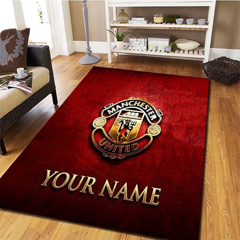 Manchester United F Custom Name Carpet Rug for Living Room Bedroom Home Sofa Decoration,Kids play Non-slip Floor Mat