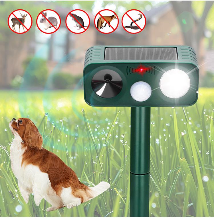 Repelente ultrasónico de animales con energía solar para exteriores