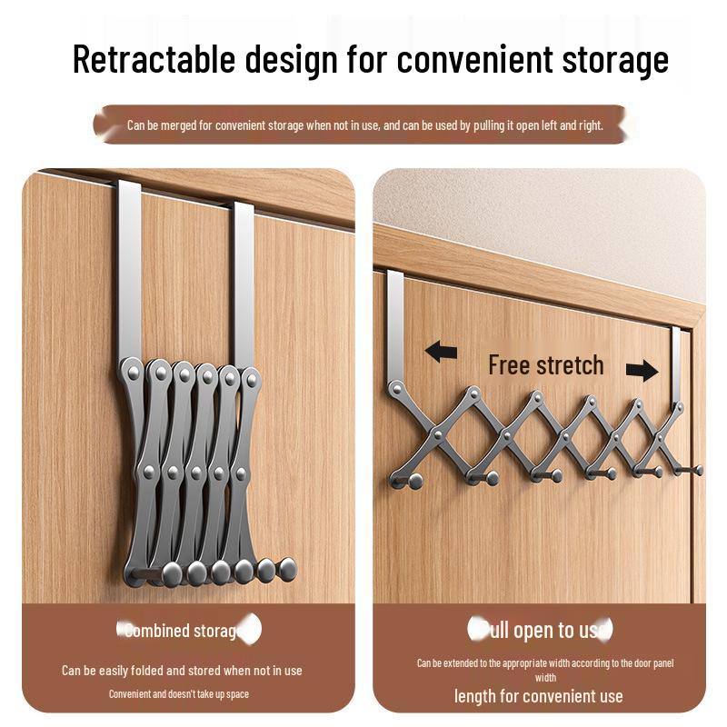 Wow-wow Punch-Free Folding Clothes Hook - Retractable Bedroom/Bathroom Storage Rack