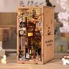 The Alley Waiting For The Cat DIY Wooden Book Nook Figurines Miniature Kits Bookshelf Home Bookend Decoration For Handmade Gifts
