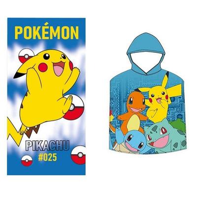 Pokemon- Bath Poncho + Pokemon Towel Set