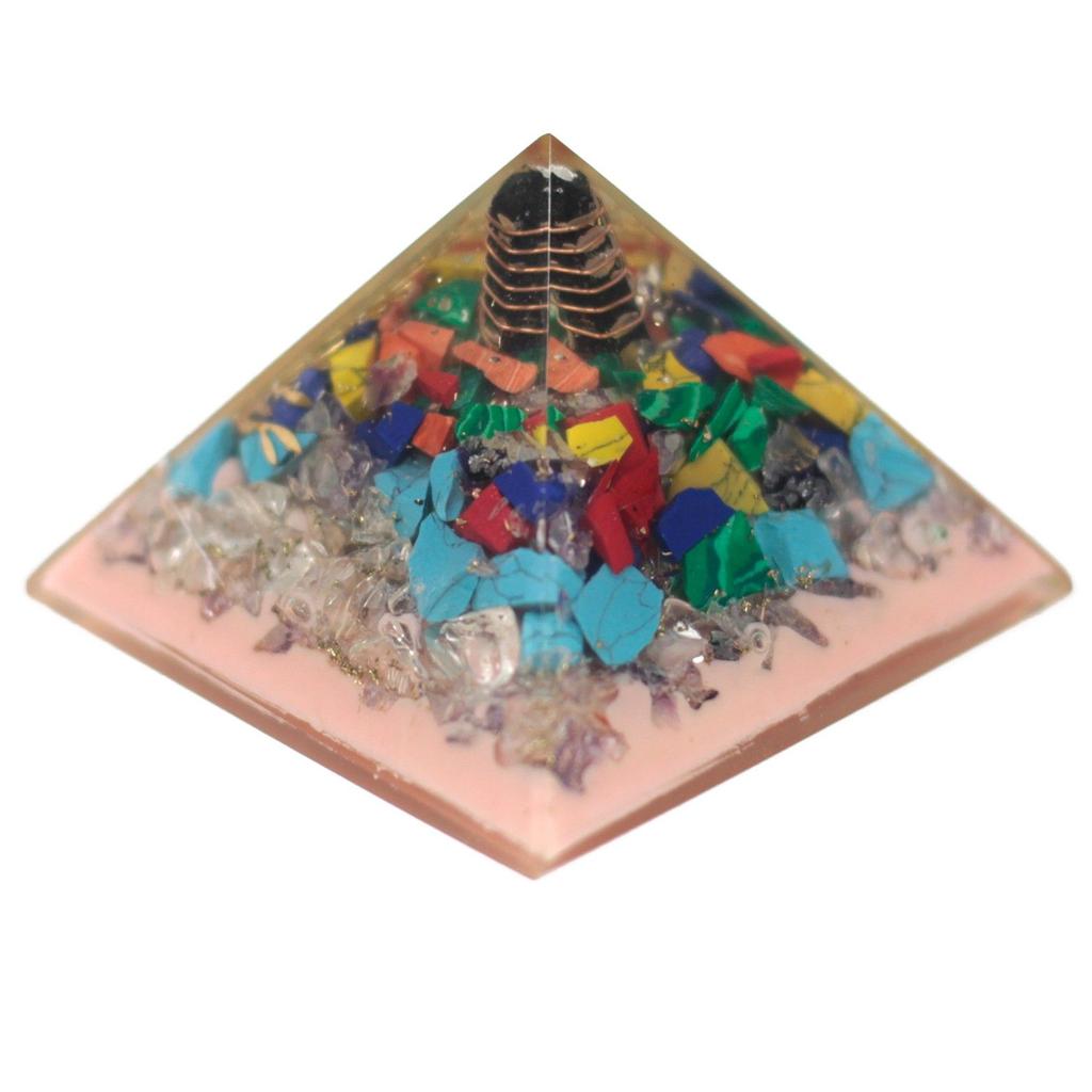 Orgonit Pyramide Baum Erd Basis Kupfer Kristalle 70mm