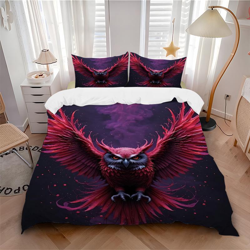 3pcs Mythical Owl Duvet Cover Set -Includes 1 Duvet Cover and 2 Pillowcases, No Quilt Core, All-Season Home Decor Yy251111189