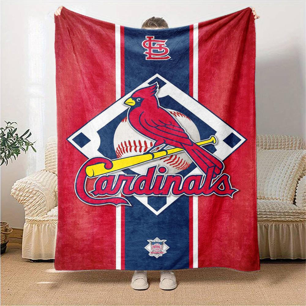 St. Louis Cardinals Print Flannel Blanket High Quality Warm Comfortable Cover for All Seasons Perfect for Gifts Home Decor