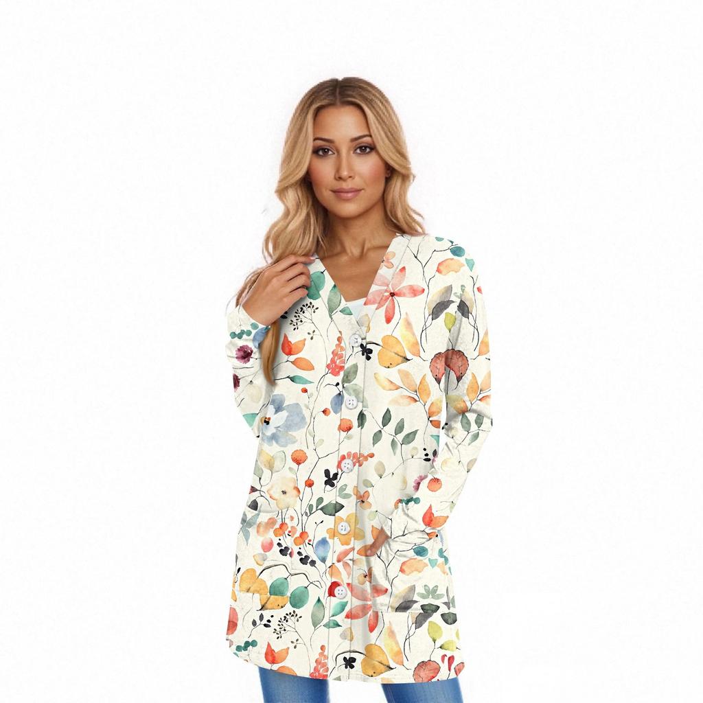 Women's Long Sleeve Cardigan Casual Jacket With Pockets Top