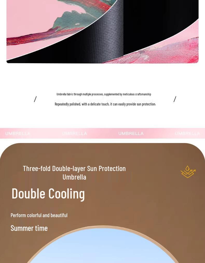 Double-Sided Floral Women's Umbrella: UV Protection, Sunshade, Folding, Dual-Use for Rain and Sun, Outdoor.