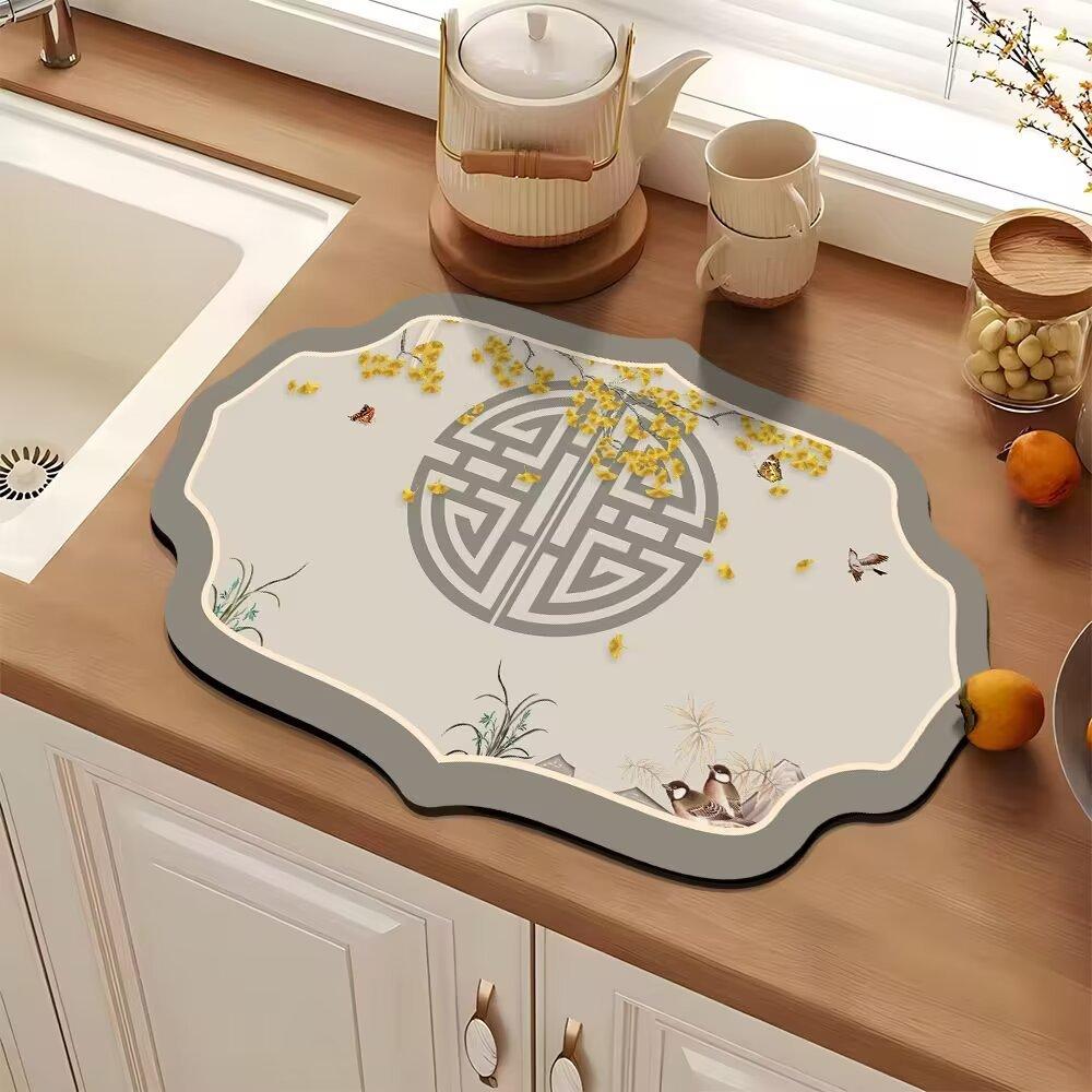 Коврик для слива кухонной столешницы высокий уровень впитываемости мытье посуды тарелок палочек для еды крана для раковины барного стола 3040cmTPR25MM 2098₽