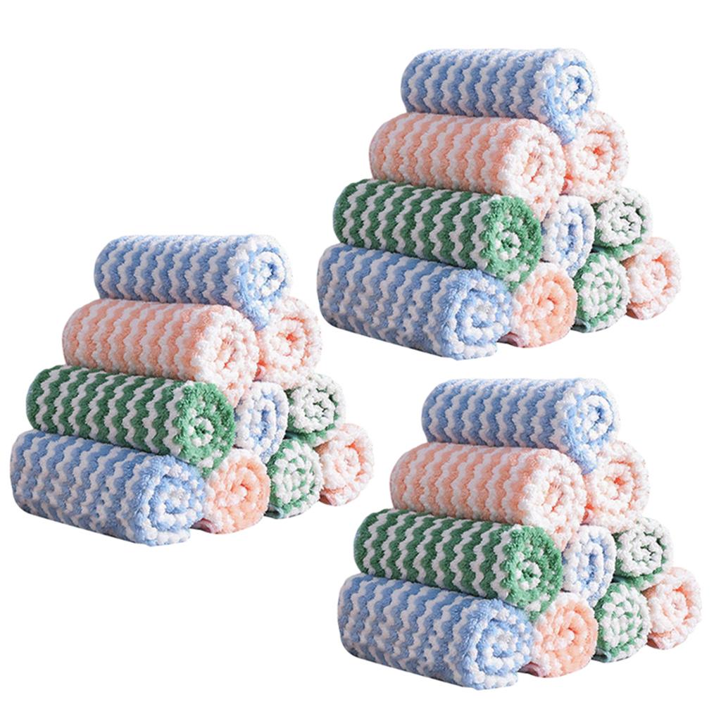 Coral-Fleece Microfiber Cleaning Cloth Quick Drying Colourfast Soft Washable Window Cleaning Rag Thicken Cleaning Cloth