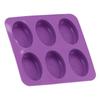 6 Gitter Originalitätsmuster Form Silikon Handgemachte Seife Kuchenform für Heim Bäckerei(Oval )