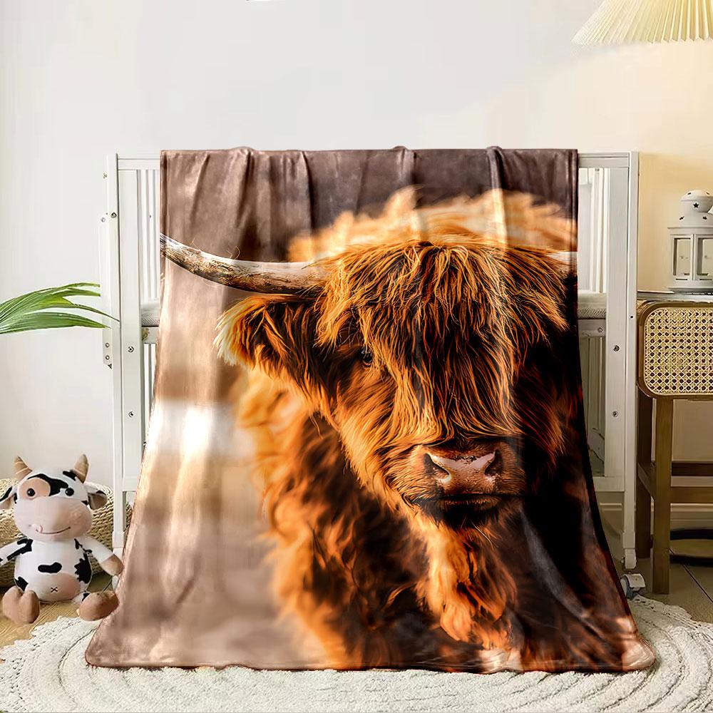 Highland Cow Rustic Blanket for All Seasons Blanket Lunch Break Throw Gift