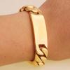 Birthday Gift  Stainless Steel Gold Color Smooth  Cuban Curb Miami Link Chain Mens Male Bracelet Wristband