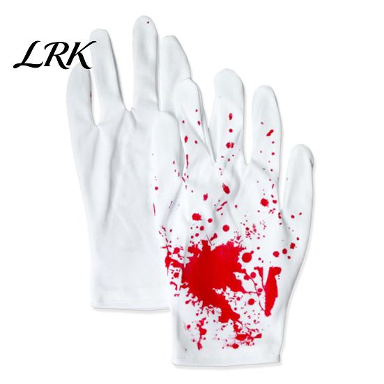 Festive Atmosphere Decorations Halloween Horror Gloves, Creepy Red Hand Cosplay Prop for Party, Party Spooky Costume Accessory Haunted House, Trick or