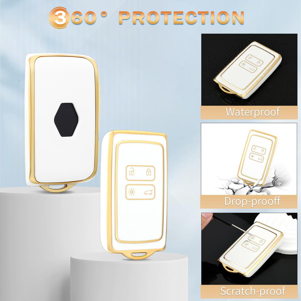 Car Key Case Cover For Renault Koleos Kadjar Captur Megane Talisman Espace ClioTPU Car Key Case Cover Fob Keychain 4 Buttons