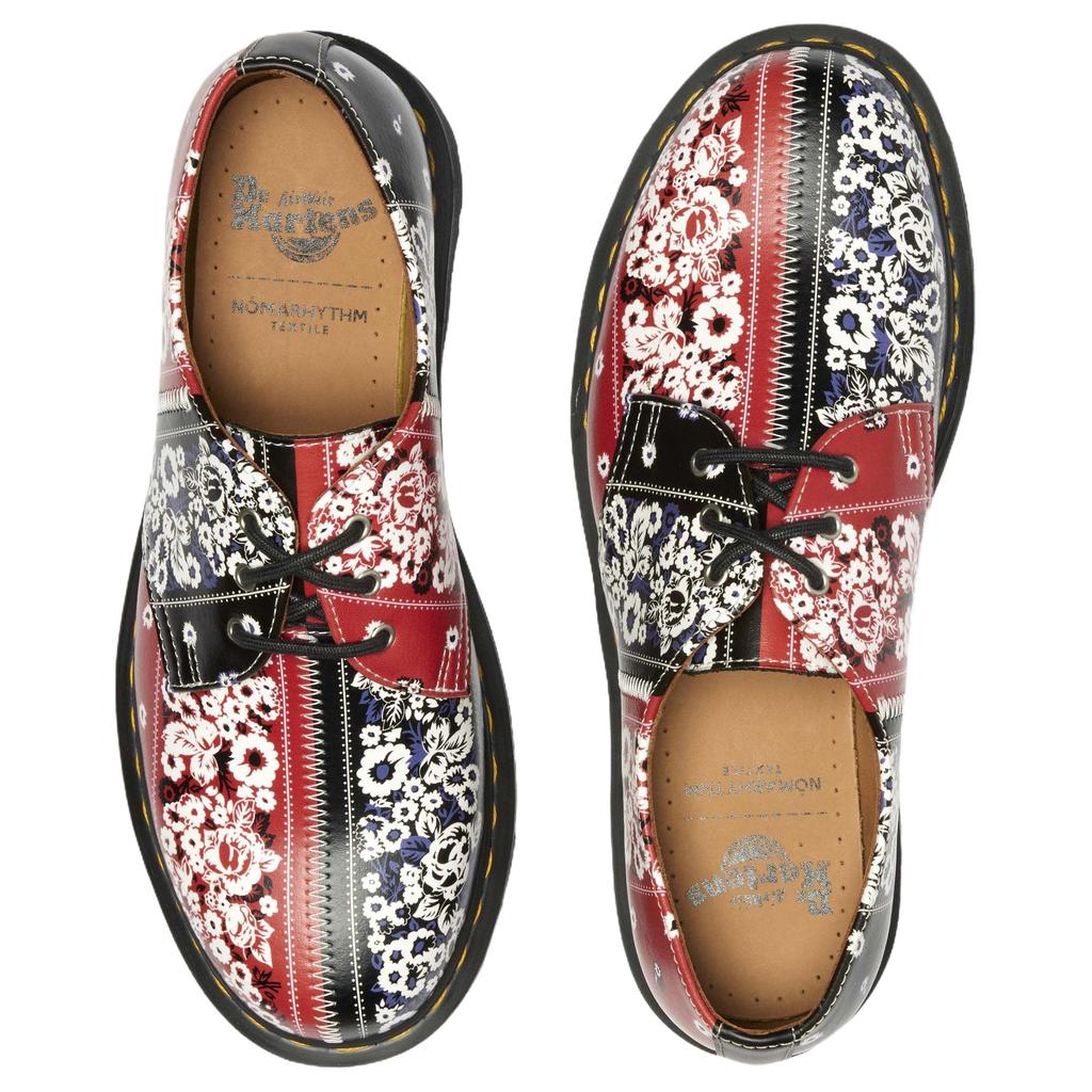 Dr. Martens 1461 Nomarhythm Leather Minimalist Fashion Durable Low-Top Casual Shoes Unisex Casual Shoes Red Black 42733100