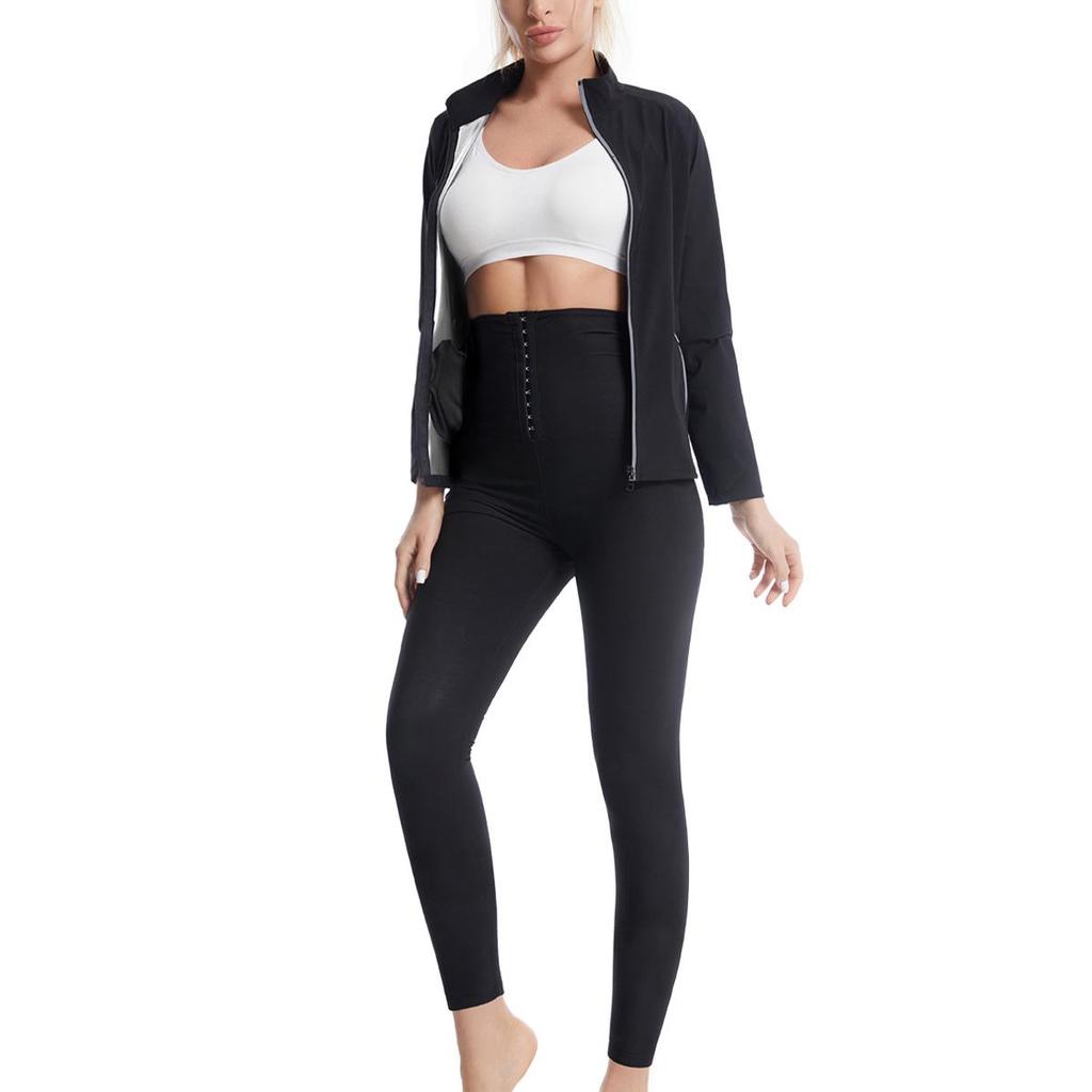 Women's Sauna Sweat Suit - Running, Fitness, Tummy Control with Pocket for Body Sculpting