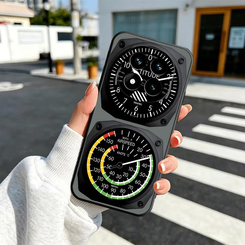 Aircraft Instrument Cockpit Radar Soft Phone Case for Xiaomi Redmi Note 12 13 14 15 Pro Plus 11 12S 11S 11T 10 4G Black Cover Ba