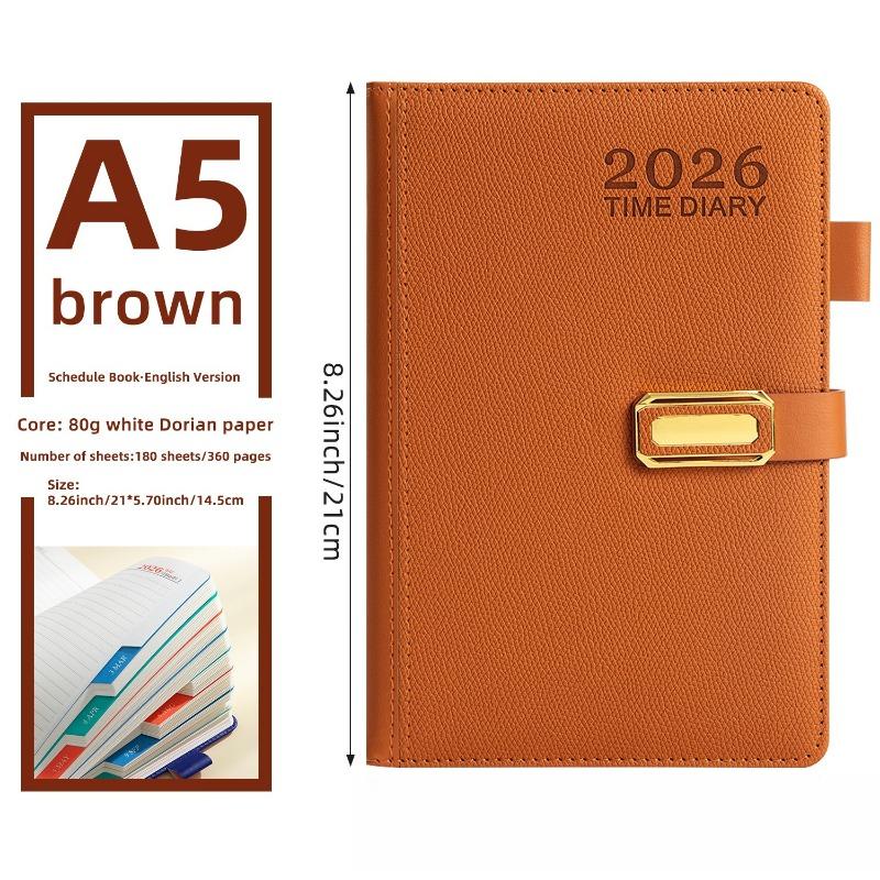 1PC 2026 Cross-border English Spanish Schedule Book Time Planner Thickened 365 Days Daily One Page Notepad