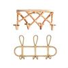 KX4B Vintage Rattan Clothes Hanger Kids Garments Rack Wall Hooks Decoration