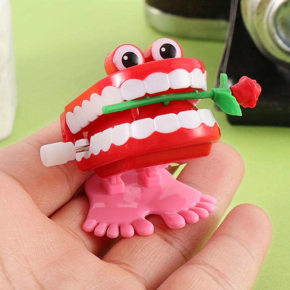 

Babbling Denture for Baby Kids Teeth Rose Clockwork Toy Walking Teeth Shape Wind Up Clockwork Toy