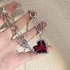Heart Pendant Necklace Claw Chain Choker Gothic Red Heart Pendant Chokers Party Jewelry Alloy Material Jewelry for Women