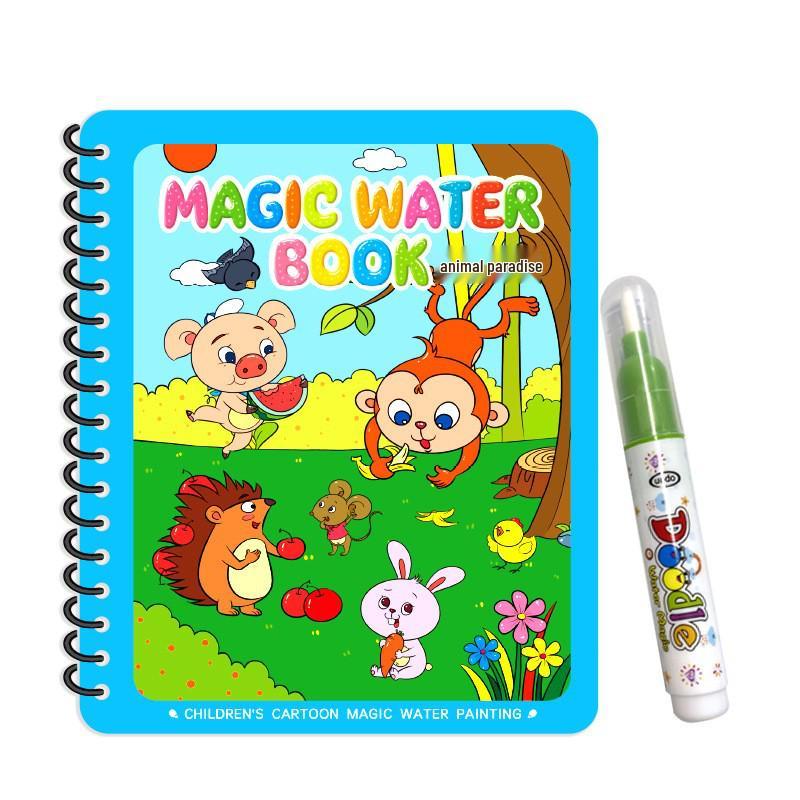 Reusable Children's Water Magic Painting Book with Water Pen for Doodling and Coloring