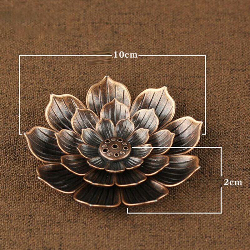 3 In1 Incense Stick Holder Alloy Lotus Line Incense Burner Yoga Sage Sandalwood Coil Base Bronze Crafs Home Decor Christmas Gift
