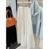South Korea Dongdaemun Spring and Autumn New Temperament Versatile Elastic Waist High Waist Medium and Long Lace Lace Skirt