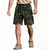 Herren Mehrzweck-Cargo-Shorts für Outdoor-Sport, Freizeit, Tarnmuster, Arbeitsshorts mit elastischem Bund und Kordelzug zum Wandern, Camping