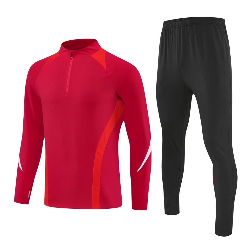 Men's and Kids' Football Jersey Set: Printed Team Uniform with Hoodie and Long Sleeves for Training