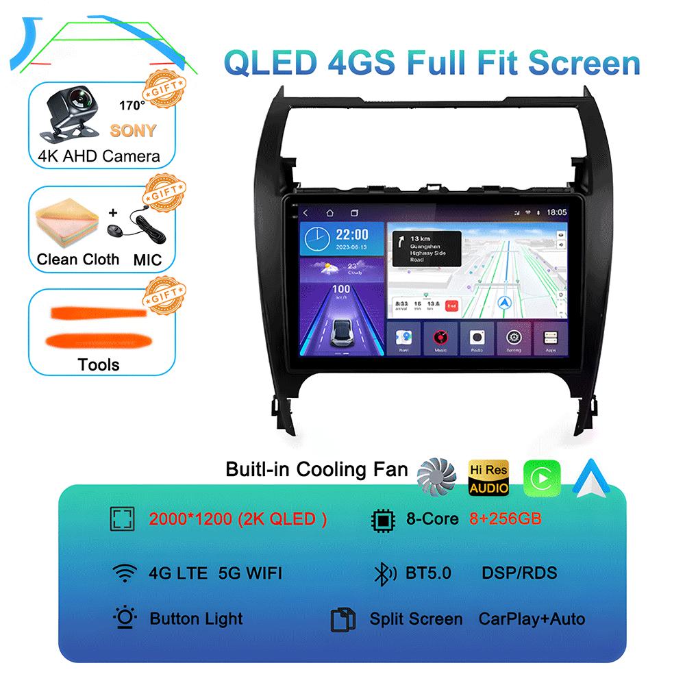 Car Radio Android 14 Carplay Auto For Toyota Camry 7 XV 50 55 2012 - 2017 Navigation GPS Multimedia Player video Stereo WIFI+4G