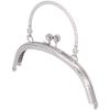 Semicircle Purse Handle Frame Metal Handbags Clasp Lock 16.5cm Bag DIY Making SuppliesSilver
