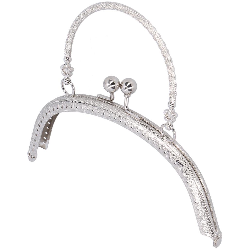 Semicircle Purse Handle Frame Metal Handbags Clasp Lock 16.5cm Bag DIY Making SuppliesSilver