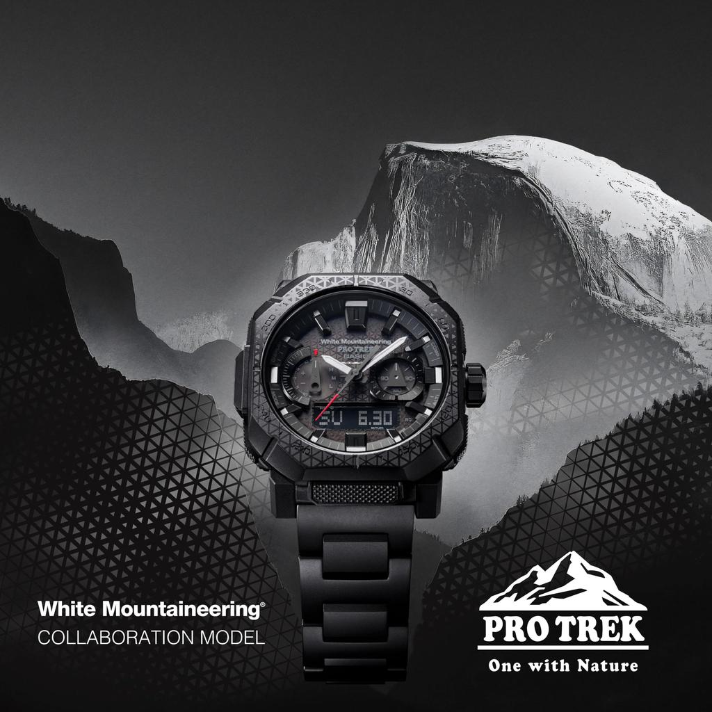 Casio Pro Trek Climber Line White Collaboration Model Solar Sapphire Black Mountaineering® Watch, Radio-Controlled Watch, Eco-Friendly Materials,