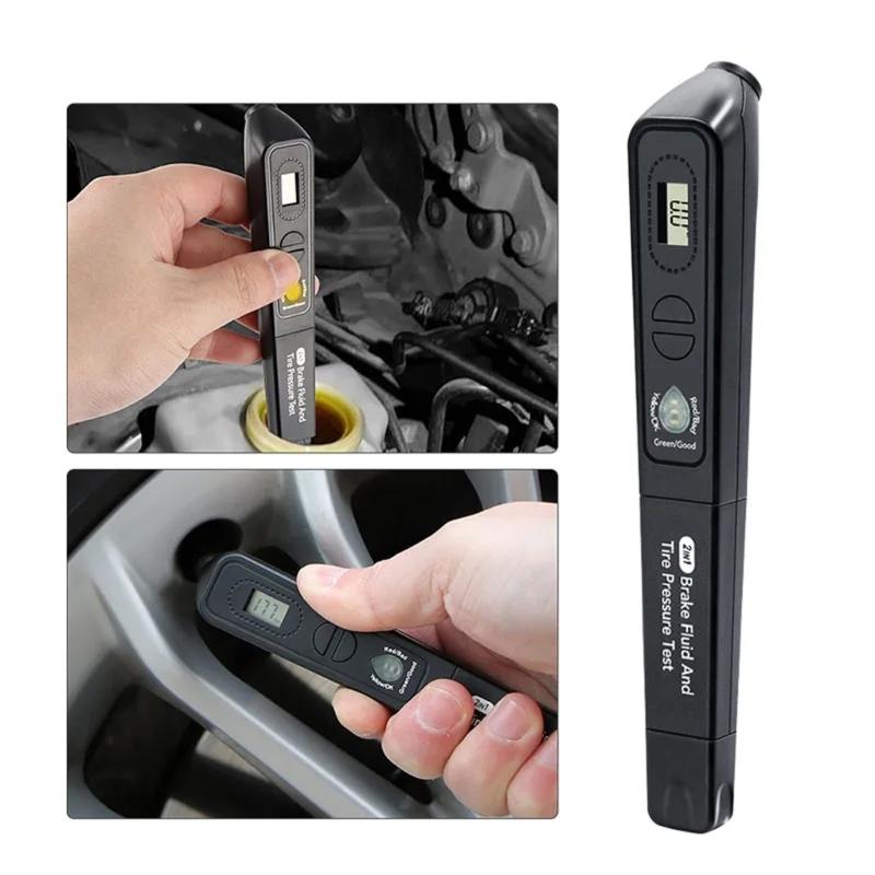 Strong Ergonomic Brake Fluid & Tire Pressure Tester Small & Lightweight for Professional Repair Man & DIY Enthusiasts