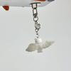 Cute Angel Wings Fuzzy Kitty Cat Heart Keychain Flocked Kitten Kawaii Phone Chain Anti-Lost Lanyard Pendant Bag Decor Gift