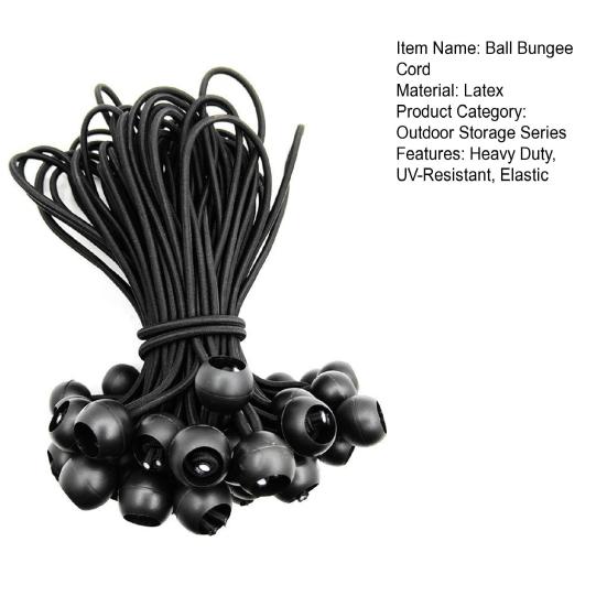 15/40/60 szt. Elastyczne linki kulkowe Heavy Duty Outdoor Camping Namiot Markiza Plandeka Linka do mocowania Odporna na UV Elastyczna lina z plastikową kulką