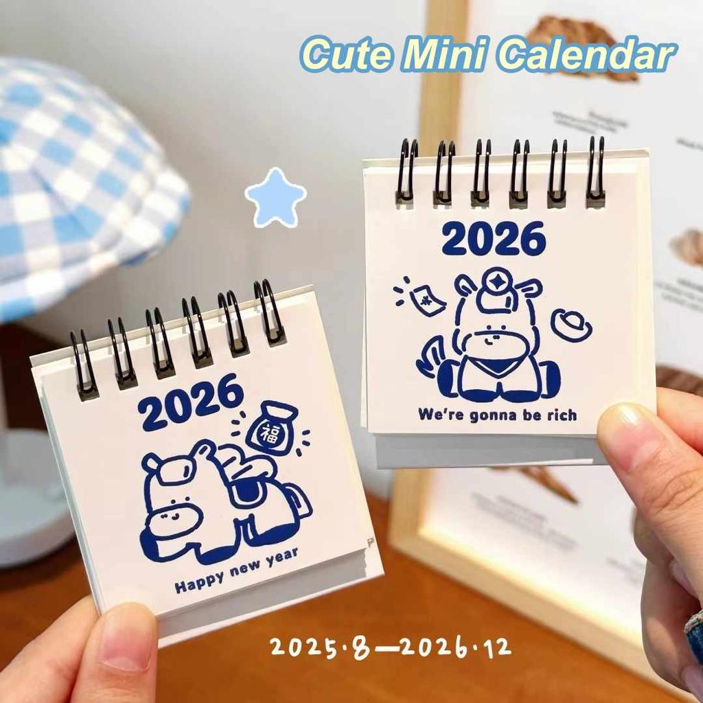 Desk Calendar 2026 2026 Small Ornament Calendar Plan Book Cute Mini Calendar Office Desktop Decoration Festival Gift