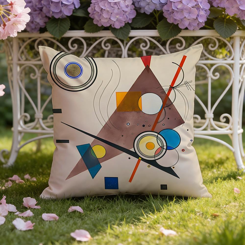 W-Wassily K-Kandinsky Art Cushion Cover Home & Car Dual-Scene Pillow Cover: Reversible for Premium Comfort