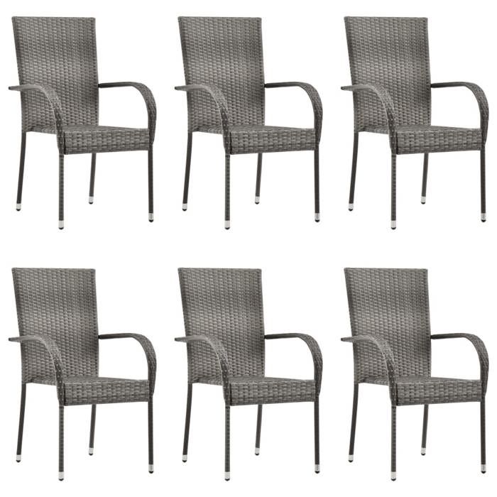 VidaXL Ensemble de Salle à Manger de Jardin 7 pcs Mobilier à Dîner de Terrasse Table et Chaises de Repas de Patio Extérieur 3072503