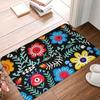 Polish Folk Art Floral Doormat – Boho Ethnic Flower Rug for Entryway Living Room Kitchen | Machine Washable Indoor Floor Mat