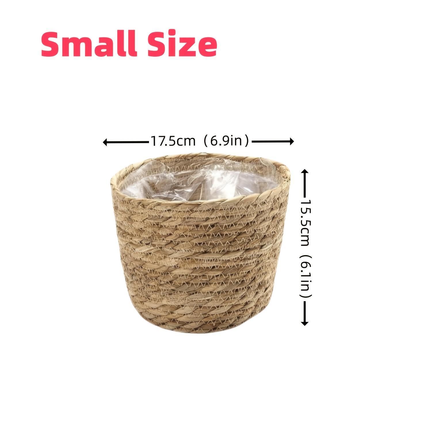 

[Pastoral Flower Pots] 1/3pcs Hand-woven Round Water-absorbing Flower Pots | Pastoral Style Plant Flower Pot Stand