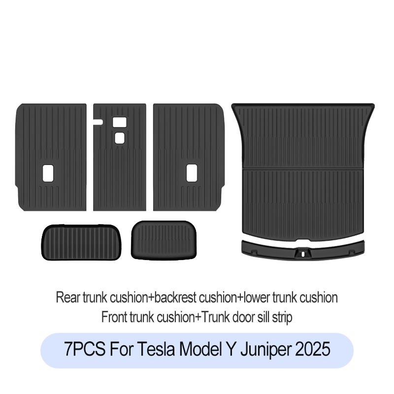For Tesla New Model Y Juniper Premium/Performance 2025+ TPE Floor Mats Luggage Mat Wear-resistant Foot Pads ModelY Trunk Mats