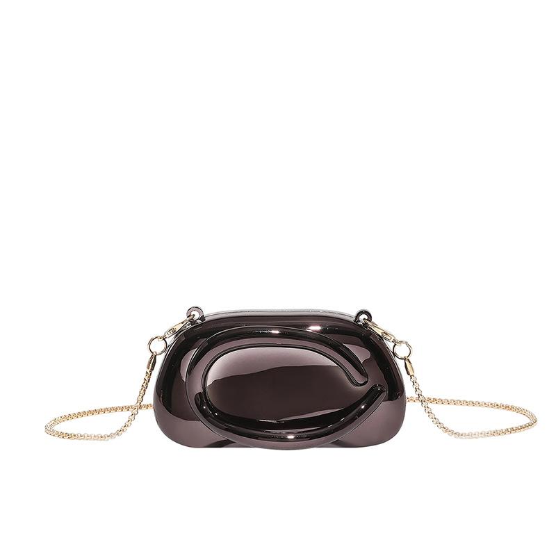 trendy colored wrist clutch women s bag fashionable retro acrylic dinner party wedding chain messenger bag чёрный 1800₽