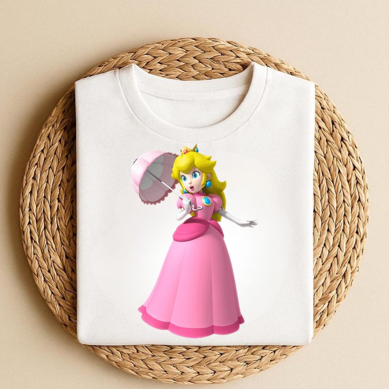 Cute Super Mario Princess Peach Simple Shirt, Nintendo World Family Holiday Tee, Yoshi Epic Universe, Universal Orlando Birthday Trip Gifts 110