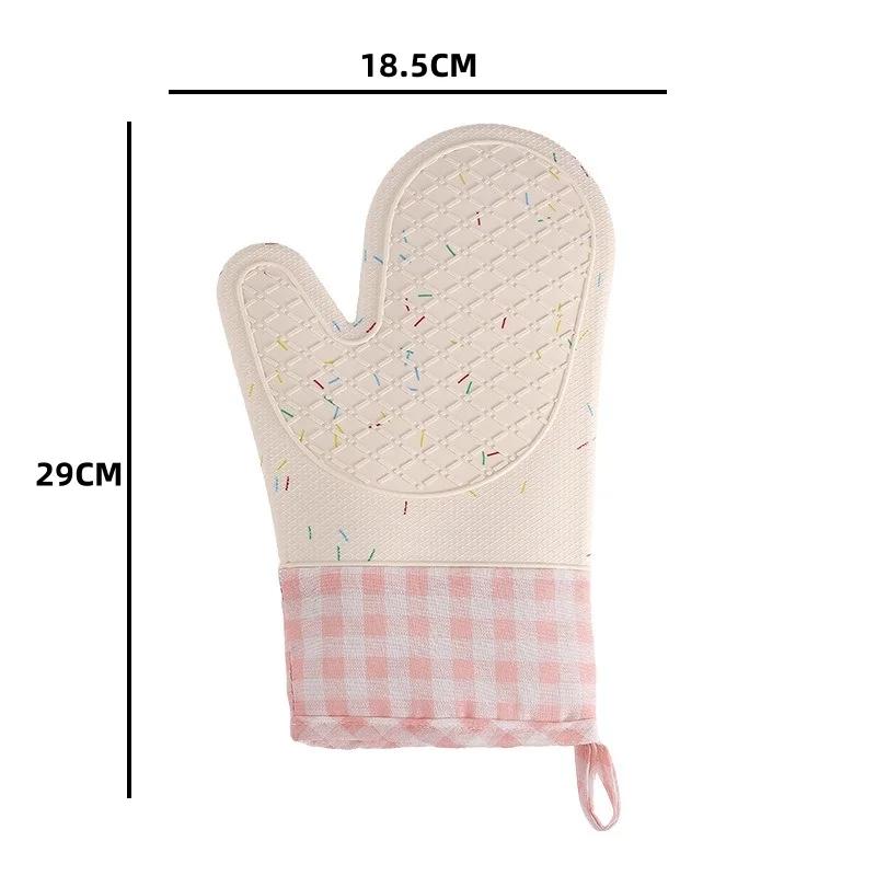1 Pc Flexible Heat-resistant Silicone Oven Glove with Stylish Design Soft Microwave Glove Baking Supply Safe Kitchen Accessories