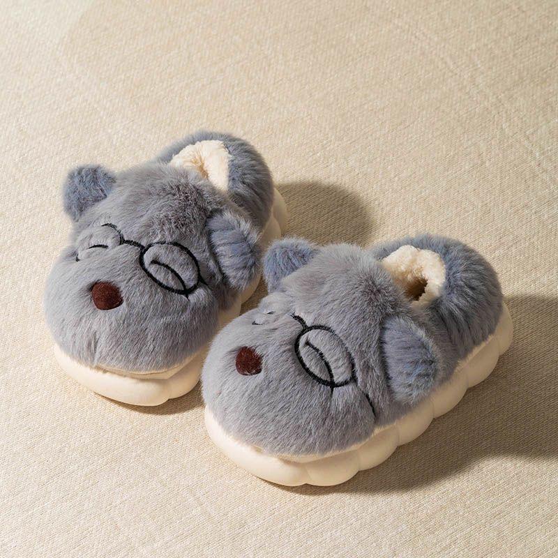 Dziecięce bawełniane kapcie Cartoon śliczne domowe ciepłe antypoślizgowe dziecięce kapcie futrzane modne domowe miękkie kapcie