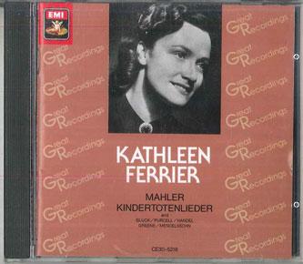 

CD KATHLEEN FERRIER Mahler Kindertotenlieder CE305218 EMI Japan Classical Used